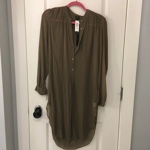 Babaton silk shirt dress